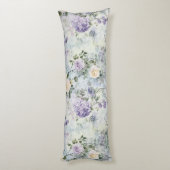 Coussins Longs Fleurs roses violettes romantiques (Dos (Vertical))