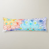 Coussins Longs Fleurs rouges et bleues (Devant)