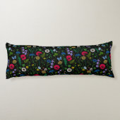 Coussins Longs Fleurs sauvages en noir (Dos)