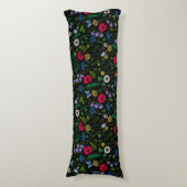 Coussins Longs Fleurs sauvages en noir (Devant (Vertical))
