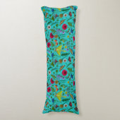 Coussins Longs Fleurs sauvages et papillons de nuit sur turquoise (Devant (Vertical))