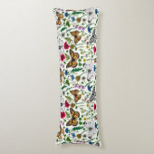 Coussins Longs Fleurs sauvages et papillons sur blanc (Devant (Vertical))
