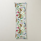 Coussins Longs Fleurs sauvages et papillons sur blanc (Dos (Vertical))