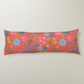 Coussins Longs Fleurs sauvages rouges Boho modernes (Dos)