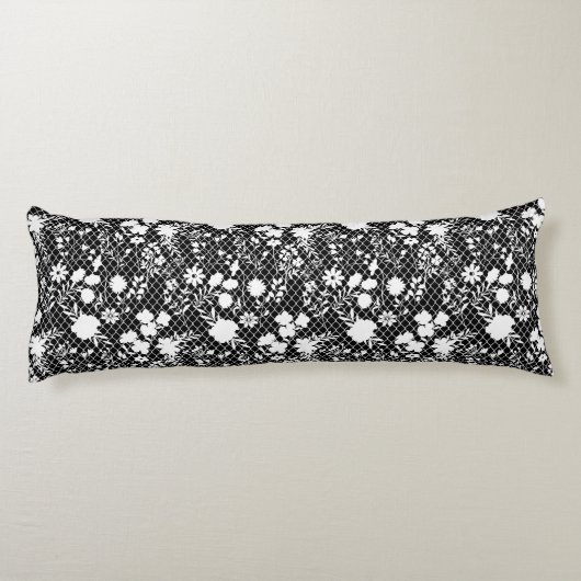 Coussins Longs Fleurs sur net 01.bx4 Black BG (Dos)