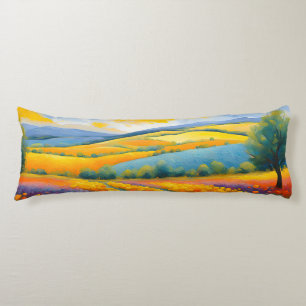Coussins Longs "Fleurs Tranquilles" Paysage étendu Provence