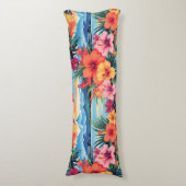 Coussins Longs Fleurs tropicales colorées et paysage (Devant (Vertical))