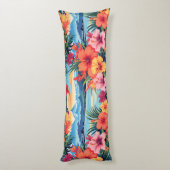 Coussins Longs Fleurs tropicales colorées et paysage (Dos (Vertical))