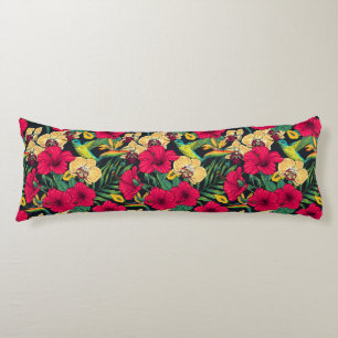 Coussins Longs Fleurs tropicales et colibri - Botanica d'été