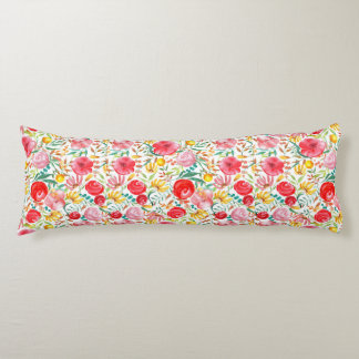 Coussins Longs Fleurs Vintages florales et herbe de prairie