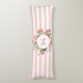 Coussins Longs Fleurs vintages Pink Stripes Monogramme (Dos (Vertical))