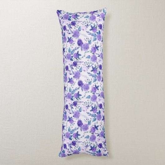 Coussins Longs Fleurs violettes (Dos (Vertical))