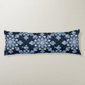 Coussins Longs Flocons de neige 3d bleus (Dos)