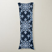 Coussins Longs Flocons de neige 3d bleus (Devant (Vertical))