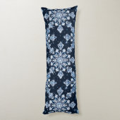 Coussins Longs Flocons de neige 3d bleus (Dos (Vertical))
