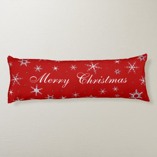 Coussins Longs Flocons de neige de rouge de Joyeux Noël (Dos)