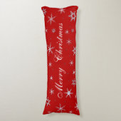 Coussins Longs Flocons de neige de rouge de Joyeux Noël (Devant (Vertical))