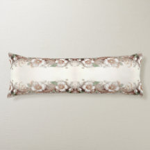 Floral and Pearl Embellishments Body Pillow