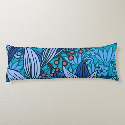 Coussins Longs Floral bleu ancien Boho moderne (Dos)