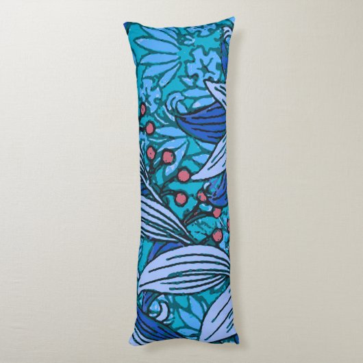 Coussins Longs Floral bleu ancien Boho moderne (Dos (Vertical))
