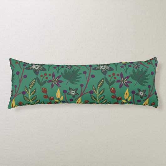 Coussins Longs Floral continu fleurs motif vert arrière - plan (Devant)
