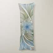 Coussins Longs Floral Dream Motif Abstrait Blue Khaki Fractal (Dos (Vertical))