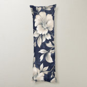 Coussins Longs Floral en bleu (Dos (Vertical))