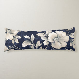 Coussins Longs Floral en bleu