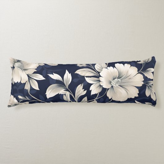 Coussins Longs Floral en bleu (Devant)