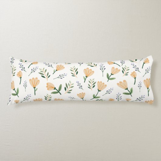 Coussins Longs Floral Jaune nordique (Devant)