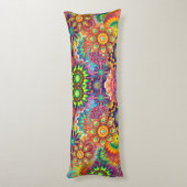 Coussins Longs Floral Mandala Collage psychédélique (Dos (Vertical))