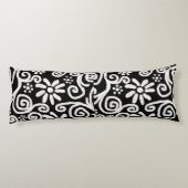 Coussins Longs Floral noir blanc & Fleurs Motif de fleurs (Dos)