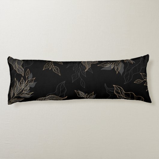 Coussins Longs Floral noir or (Dos)