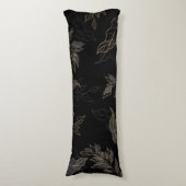 Coussins Longs Floral noir or (Devant (Vertical))