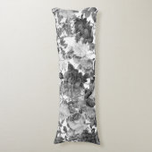 Coussins Longs Floral Vintage noir blanc (Devant (Vertical))
