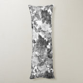 Coussins Longs Floral Vintage noir blanc (Dos (Vertical))