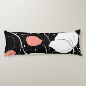 Coussins Longs Flore chic monochrome avec des accents blush (Dos)