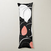 Coussins Longs Flore chic monochrome avec des accents blush (Dos (Vertical))