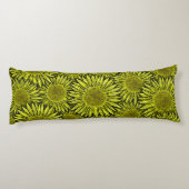 Coussins Longs Flore Rustique Tournesol Jaune Main tirée (Dos)