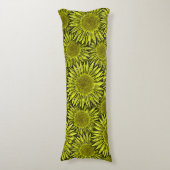 Coussins Longs Flore Rustique Tournesol Jaune Main tirée (Devant (Vertical))
