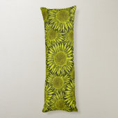 Coussins Longs Flore Rustique Tournesol Jaune Main tirée (Dos (Vertical))