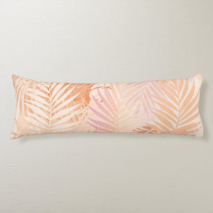 Coussins Longs Floue de pêche Minimaliste Moderne Feuilles Tropic
