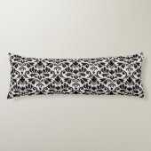 Coussins Longs Flourish Damask Big Pattern Black on Cream (Devant)