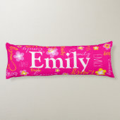 Coussins Longs Flower name motif rose jaune personnalisé (Dos)