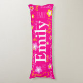 Coussins Longs Flower name motif rose jaune personnalisé (Devant (Vertical))