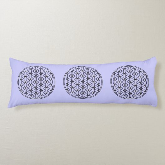 Coussins Longs Flower Of Life - noir clair + votre arrière - plan (Devant)