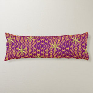 Coussins Longs Flower Of Life - timbre sans couture motif - or ro