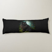 Coussins Longs Fluffy Chat noir en Misty Woods (Dos)