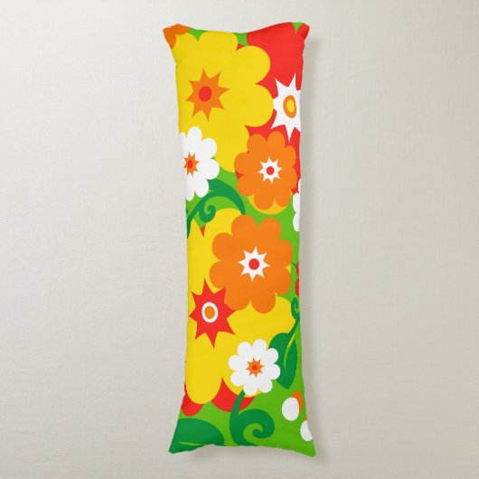 Coussins Longs Fond d'écran Funky Flower Power (Devant (Vertical))