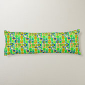 Coussins Longs Fond d'écran Funny Retro - orange vert bleu (Dos)